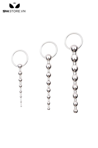 SMT4917 - Đồ chơi niệu đạo sounding inox với chuỗi hạt tăng dần mix vòng