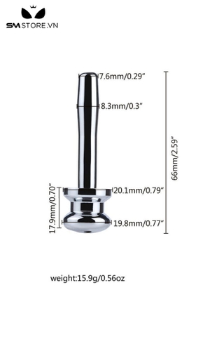 SMT4919 - Thanh niệu đạo inox hình trụ thuôn dài với đầu vòi hoa sen