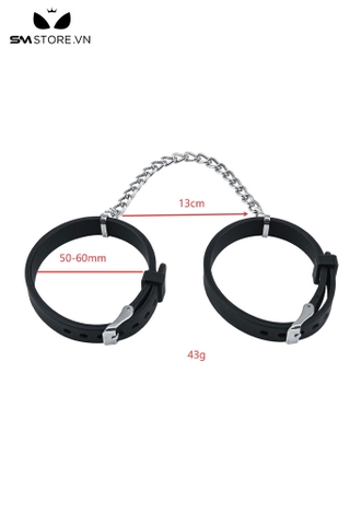 SMT4995 - Còng tay tình yêu silicon co giãn liên kết bằng xích và khóa kim loại