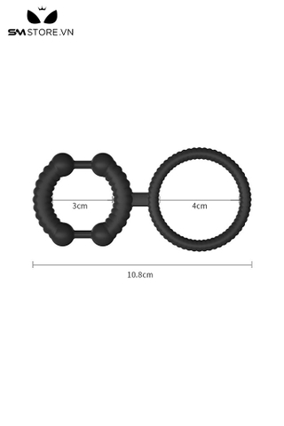 SMT5021 - Vòng bi đôi đeo gốc dương vật silicon đàn hồi dài 3 và 4cm