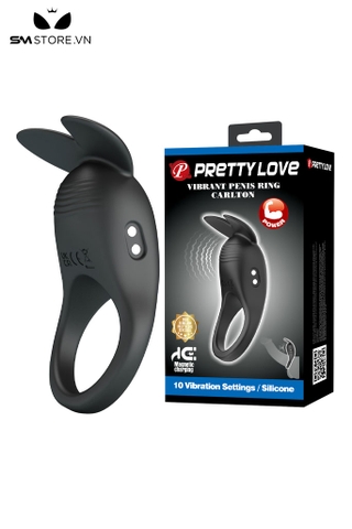 SMT5044 - Vòng đeo dương vật rung Prettt Love tai thỏ dài 88mm