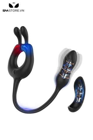 SMT5049 - Vòng đeo dương vật tai thỏ mix butt plug mix sưởi ấm