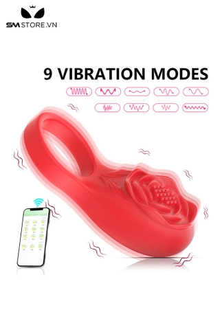 SMT5055 - Vòng đeo cu rung phần đầu thiết kế hoa hồng điều khiển xa