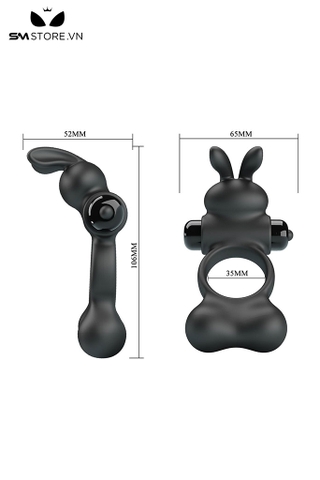 SMT5057 - Vòng đeo dương vật rung Pretty Love hình chú thỏ  dài 106mm