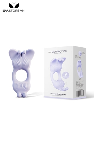 SMT5077 - Vòng rung đeo dương vật ngụy trang con bướm dài 120mm