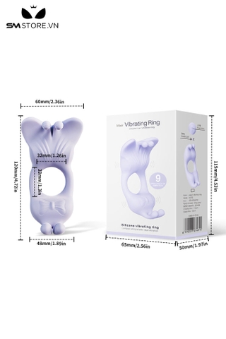 SMT5077 - Vòng rung đeo dương vật ngụy trang con bướm dài 120mm