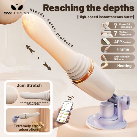 SMT5106 - Máy làm tình điều khiển qua APP dài 22.8cm có 7 chế độ