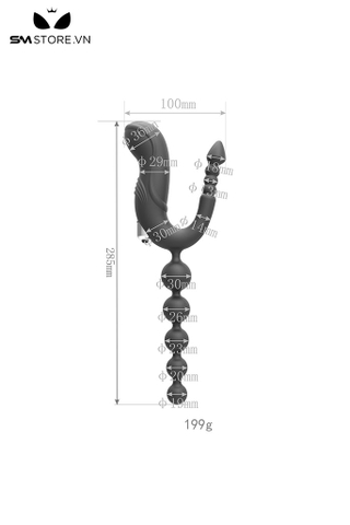 SMT5117 - Butplug anal thiết kế hình chữ U mix nhánh chuỗi hạt tăng dần