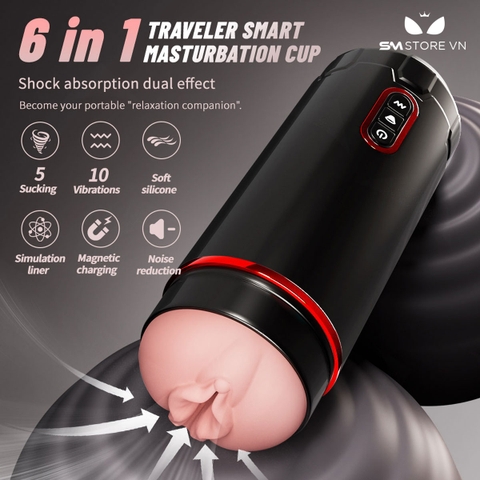 SMT5159 - Cốc thủ dâm tự động hình âm đạo giả có 10 chế độ rung hút
