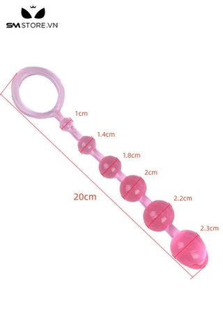 SMT5163 - Anal beads với chuỗi 6 hạt tăng dần dài 20cm có quai đeo