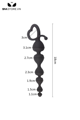 SMT5176 - Đồ chơi hậu môn anal beads với chuỗi hình trái tim dài 18cm