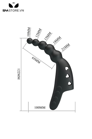 SMT5178 - Ngón tay rung mix anal beads có lỗ thoáng khí dài 122mm