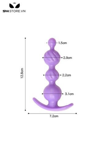 SMT5179 - Đồ chơi hậu môn anal beads với chuỗi 4 hạt và đế cong