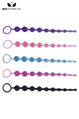 SMT5182 - Anal beads silicon đàn hồi với chuỗi 10 hạt dài 32cm