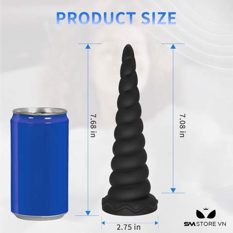 SMT5214 - Butplug anal silicon mềm có đế dính tường thiết kế xoắn ốc
