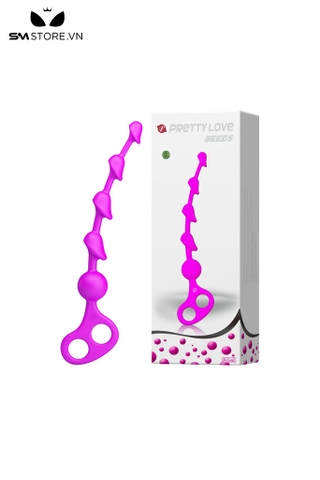 SMT5221 - Anal beads silicon  Pretty Love tay cầm có 2 vòng xỏ ngón