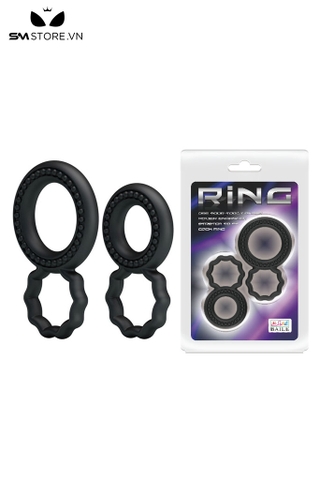 SMT5222 - Combo 2 vòng đeo gốc dương vật silicon có bi nổi quanh