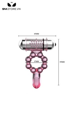 SMT5223 - Vòng bi đeo dương vật có rung và bi nổi quanh dài 95mm