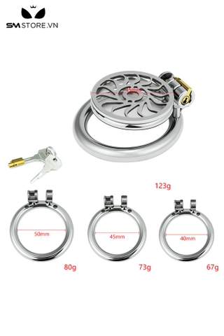 SMT5259 - Khóa dương vật mặt dẹt thiết kế hoa văn xoáy dài 45mm