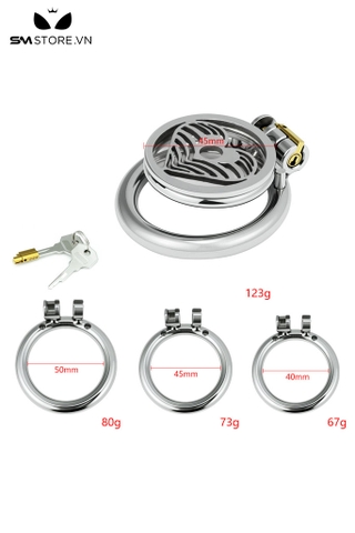 SMT5261 - Khóa dương vật dạng mặt phẳng họa tiết hình trái tim
