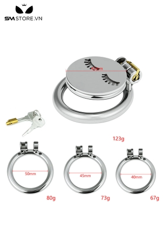 SMT5263 - Khóa dương vật mặt dẹt inox thiết kế hình đôi mắt nhắm