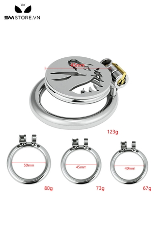SMT5265 - Khóa dương vật mặt phẳng bằng inox không gỉ dài 45mm