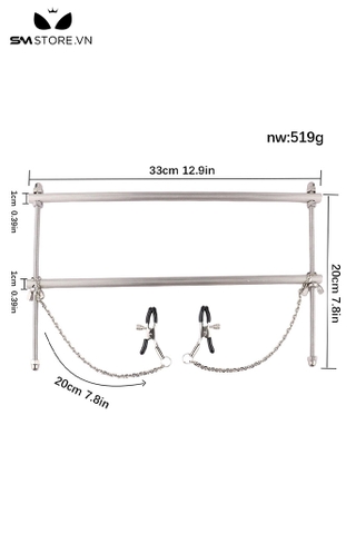 SMT5281 - Nipple clamp 2 thanh kim loại nằm ngang dạng nhíp