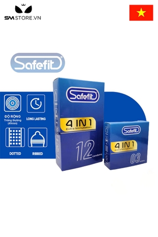 SMT5291 - Bao cao su Safefit 4in1 siêu mỏng gân gai nổi li ti
