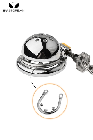 SMT653 - Phụ kiện khóa dương vật inox với thiết kế đầu tròn