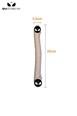 SMT862 - Dương vật giả 2 đầu silicon mềm dẻo dài 25 cm đường kính 3.5cm