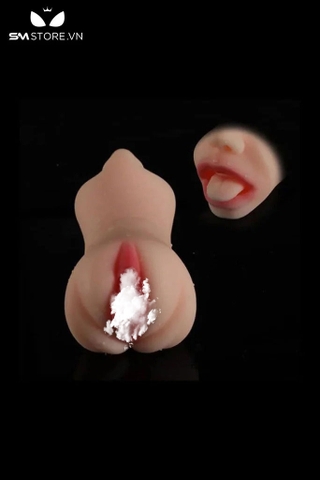 SMT983 - Cốc thủ dâm silicon 2 đầu miệng và âm đạo dài 21cm