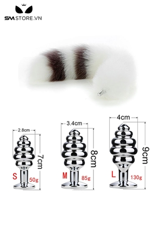 SMT048 - butt plug cosplay đuôi cáo 5 khúc phích cắm hậu môn xoắn ốc