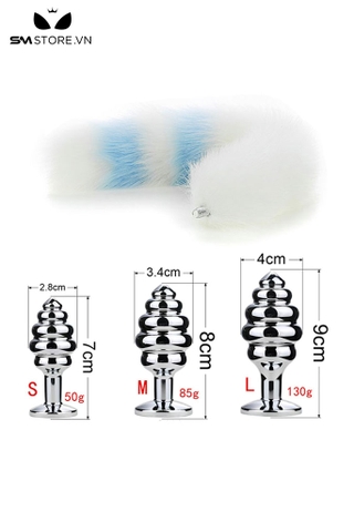 SMT048 - butt plug cosplay đuôi cáo 5 khúc phích cắm hậu môn xoắn ốc