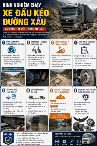 KINH NGHIỆM CHẠY XE ĐẦU KÉO ĐƯỜNG XẤU – KHÔNG CHỈ LÀ TAY LÁI, MÀ LÀ KỸ NĂNG SỐNG CÒN