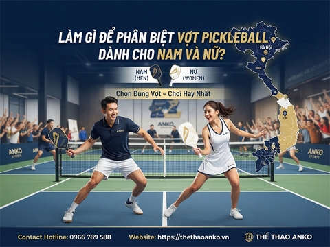 Làm gì để phân biệt vợt Pickleball dành cho nam và nữ?