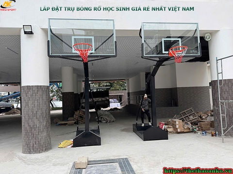 Lắp đặt thiết bị sân bóng rổ học sinh tại Đồng Bằng Sông Hồng