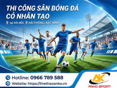 Thi công sân bóng đá cỏ nhân tạo trường học tại Đồng Bằng Sông Hồng