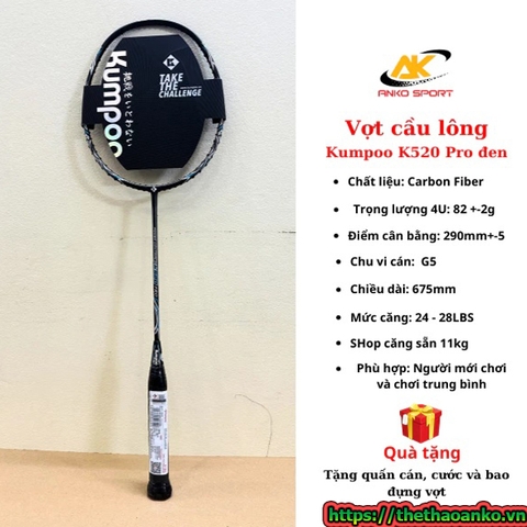 Vợt cầu lông Kumpoo K520 Pro Check NFC chính hãng