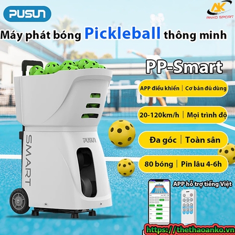Máy Phát Bóng Pickleball PUSUN PP-Smart - 120W Công Suất Mạnh Sức Chứa 80 Bóng