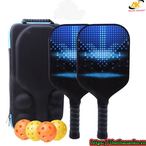 Bộ 2 Vợt Pickleball Leatou Cao Cấp kèm túi đựng chống sốc và 4 Quả Bóng - vợt tốt cho người mới chơi