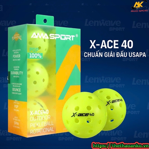 Bóng pickleball ama sport X-Ace 40 hộp 6 quả