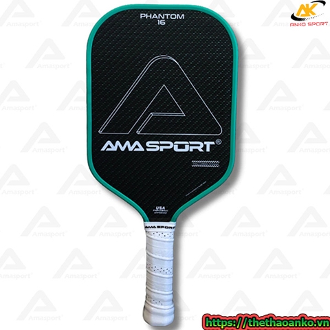Vợt pickleball AMA SPORT - PHANTOM PA0 15 - 16mm, mặt vợt độ nhám cao tăng ma sát