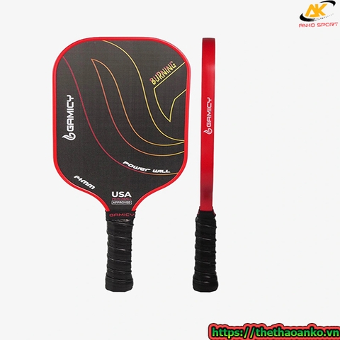 Vợt Pickleball Gamicy Burning T300 14mm - Viền màu đỏ