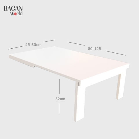 Bàn ăn, bàn trà kiểu nhật gấp gọn treo tường Bagan JP1-White
