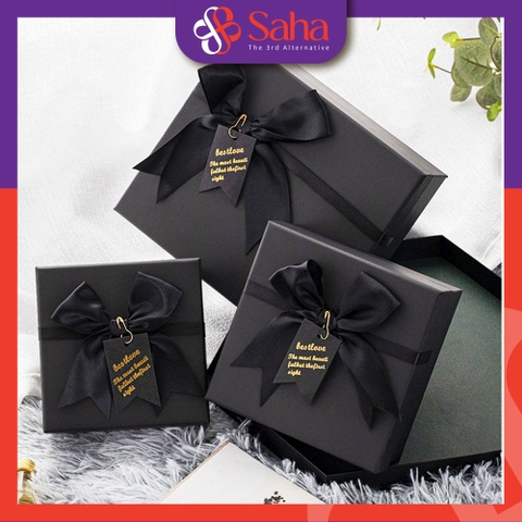 Hộp đựng quà giấy gắn nơ - hộp đựng quà sinh nhật nhiều size
