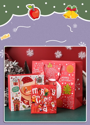 Túi Giấy Chủ Đề Giáng Sinh Nhiều Màu Dùng Đựng Quà Tặng Cho Người Yêu Và Bạn Bè