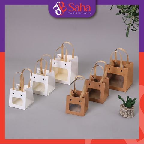 Túi giấy cửa sổ hình vuông có 2 mắt