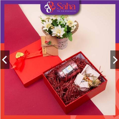 Hộp Đựng Quà Tặng Sinh Nhật Gắn Nơ Màu Đỏ Cao Cấp Nhiều Size