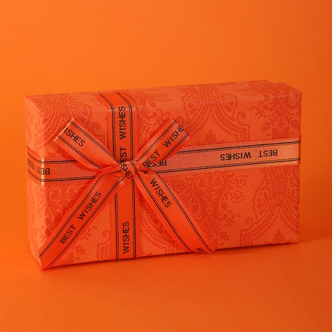 Hộp quà chữ nhật nhỏ Cam, Hộp + rơm 14*8*5 - HQ15