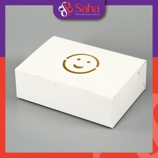 Hộp giấy Kraft nắp gài tạo lỗ hình mặt cười đựng đồ ăn nhiều size 2 màu set 10 hộp